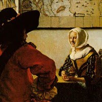 Soldier and a Laughing Girl by Jan Vermeer